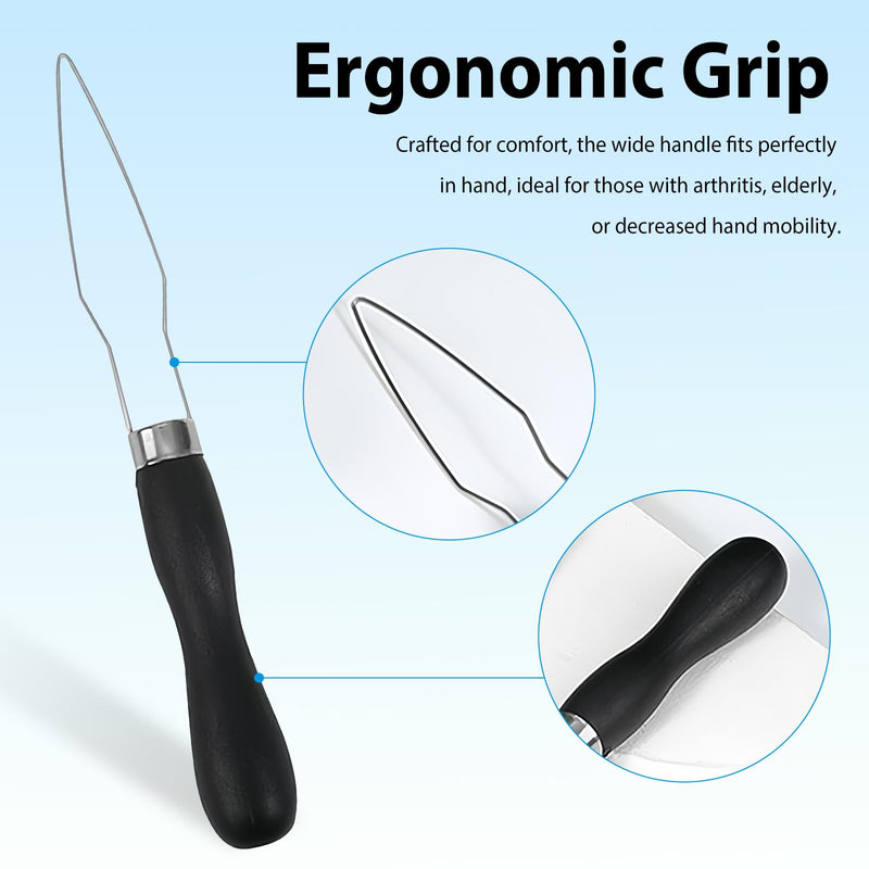 3-Pack Button Hook Assist Device with Easy-Grip Handle for Shirts, Coats, Dresses - Ideal Button Aids for Arthritis & Limited Dexterity Black - BeesActive Australia