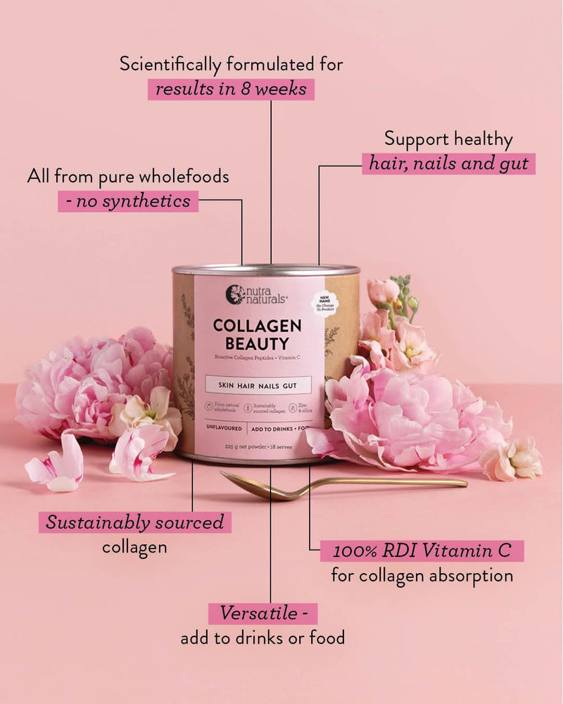 Unflavoured Collagen Beauty by Nutra Organics 7.9 Ounce (Pack of 1)