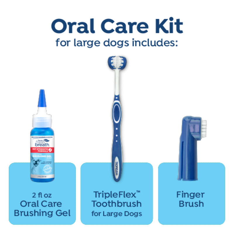 Fresh Breath Certified Wellness Collection Vet Strength Oral Care Kit for Large Dogs | Removes Plaque & Tartar | Freshens Bad Dog Breath | Teeth Cleaning Kit - PawsPlanet Australia