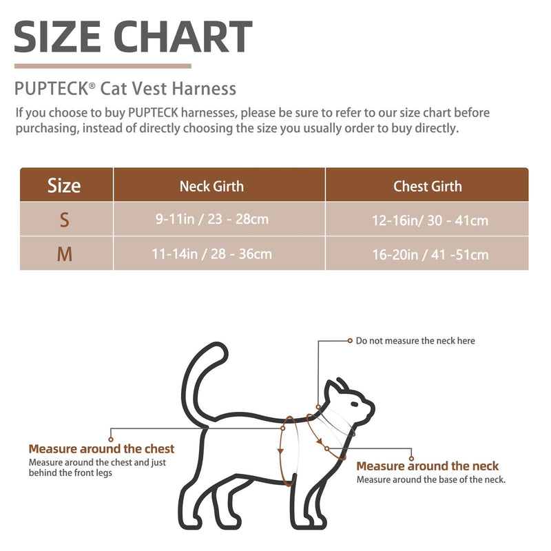 PUPTECK Cat Harness and Leash Set Escape Proof, Reflective Adjustable Soft Mesh Kitten Vest Harness for Walking Travel, Black, S Small - BeesActive Australia