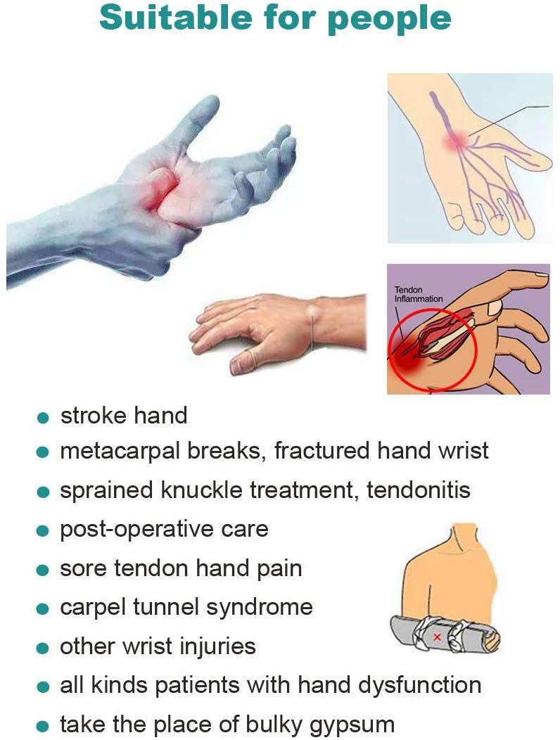 Stroke Resting Hand Splint Left - Medical Night Hand Immobilizer Brace Finger Separator Functional Wrist Brace for Carpel Tunnel Pain, Sprain Fracture, Tendonitis & Post Stroke Recovery Left - Large