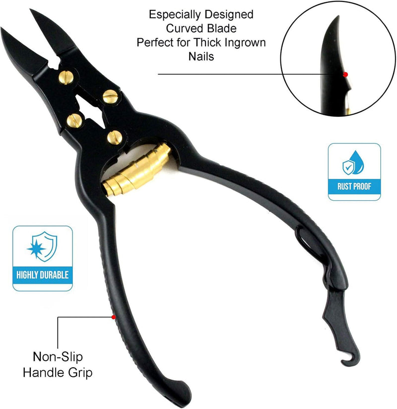 Toenail Clippers - Professional Podiatrist Toenail Clippers for Thick Nails for Seniors - Heavy Duty Nail Clippers Cutter Trimmer for Men Women Podiatry Tools Stainless Steel Toenail Scissors by Krisp - BeesActive Australia
