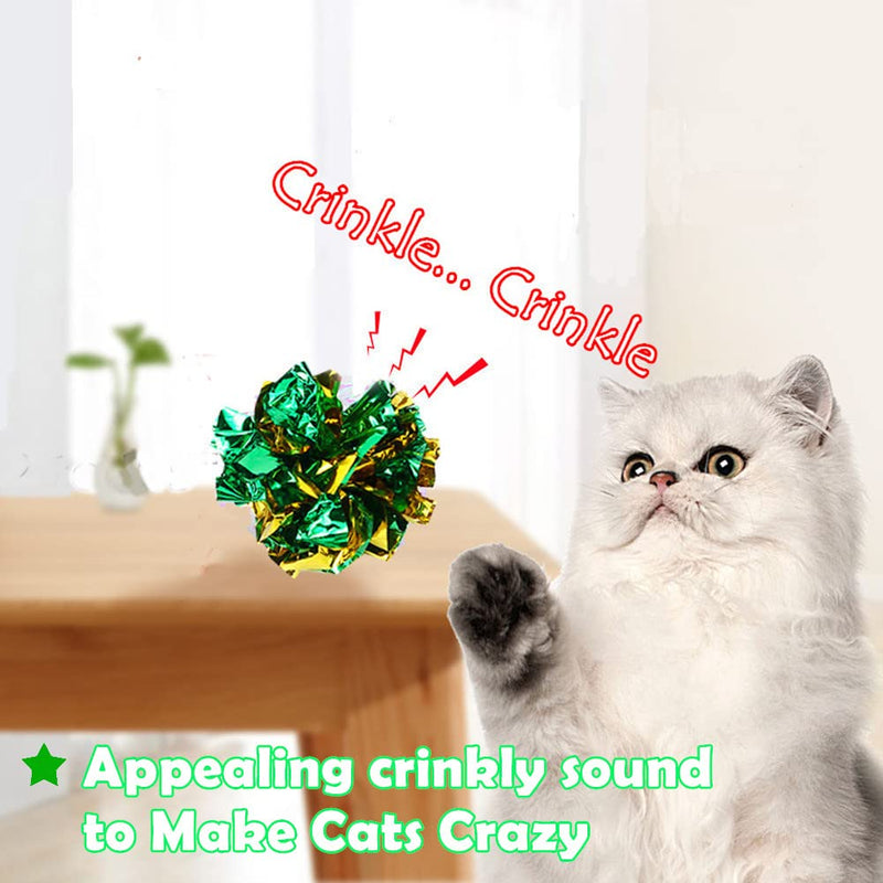 Mylar Crinkle Balls Cat Toys Interactive Crinkle Cat Toy Balls Independent Pet Kitten Cat Toys for Fat Cats Kittens Exercise, Soft and 2 Inch (24 Pack) 24 Pack - BeesActive Australia
