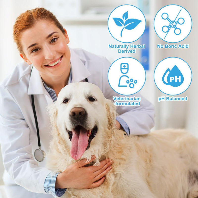 AOMIG Dog Eye Drops, Pet Eye Drops for Dogs and Cats, Infection Treatment to Soothe Infection Allergy, Relieve Dry Eyes & Pink Eyes, Tear Stain Cleaner Wash Solution Safe for All Animals, 1.7 Fl Oz