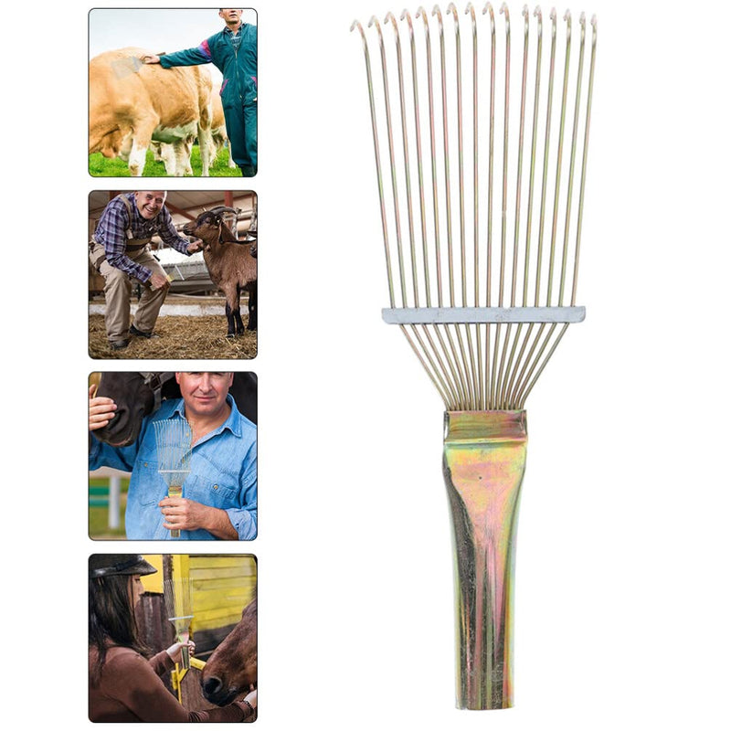 horsehair wool comb horse cleaning scraper cattle hair brush horse shedding blade horse hair comb horse tail brush massage tool horse grooming tools pet hair removal brush steel 32x10cm As Shown - BeesActive Australia