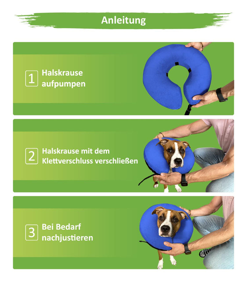 MC-Royal®Premium Neck Brace - Inflatable Premium Neck Brace for Dogs and Cats [Reliable Protection] - Dog Neck Brace - Dog Collar Leak Protection - Cat Neck Brace - Leak Protection Dog - Blue - Size L - BeesActive Australia