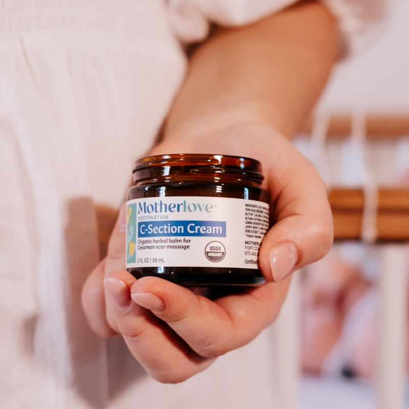 Motherlove C-Section Cream (2 oz) Organic Herbal Balm for Cesarean Scar Massage 2 Fl Oz (Pack of 1) - BeesActive Australia