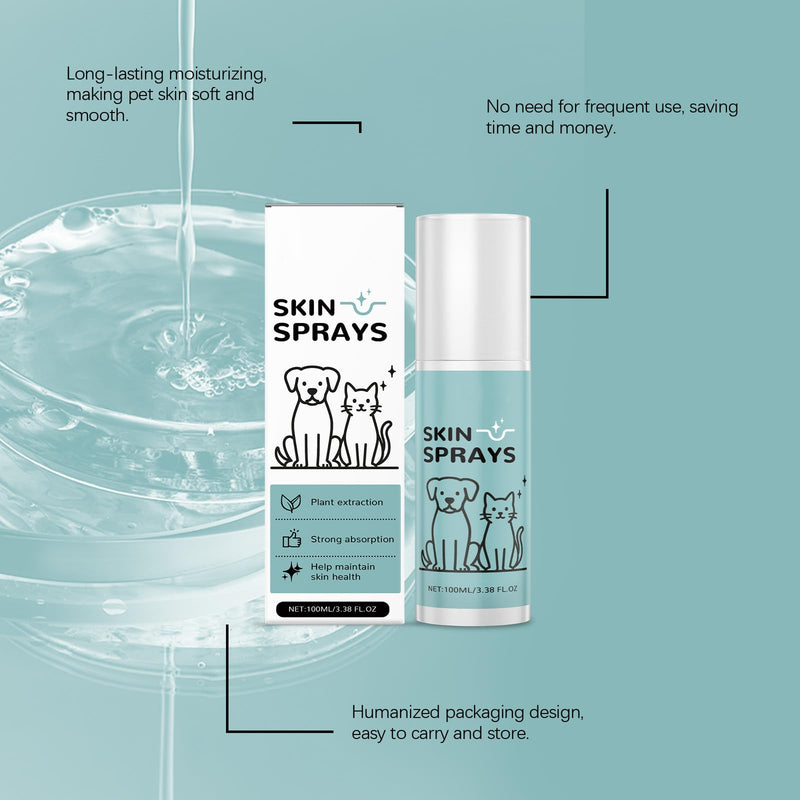 Itchy Dog Skin Relief Spray - Fast-Acting Pet Itch Treatment for Dogs & Cats Skin Ears, Soothes Allergies Bites Wounds Redness Dryness, Natural Plant Extract, Portable Skin Care Spray 100ml Castor Oil-100ml