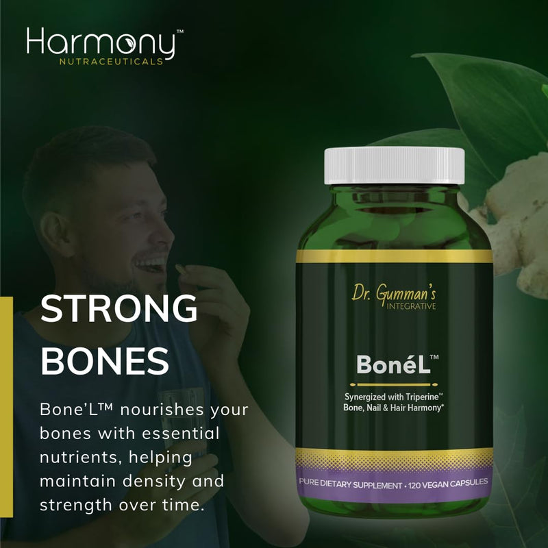 Bone'L - Bone, Nail & Hair Harmony - Highest Potency, Maximum Bio-Activity, Harmony Nutraceuticals Vegan Capsules
