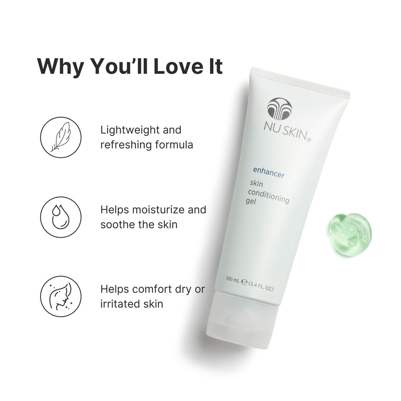 Nu Skin Enhancer Skin Conditioning Gel | Aloe Vera-Infused Soothing Formula for Ultimate Skin Comfort, Hydration, and Versatility in Skincare Routines | Lightweight Moisturizer | 3.4 Fl Oz | 1 Pack 3.4 Fl Oz (Pack of 1) - BeesActive Australia