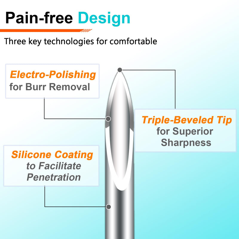 Insulin Pen Needle 32G 6mm (1/4") 100 Count, Diabetic Pen Needles for Injections Universal Fit with Most Diabetes Pens Comfortable Sterile
