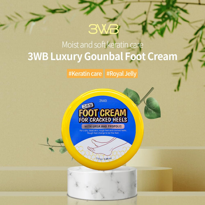3WB Luxury Gounbal Foot Cream, 3.88oz, 40mmT x 85mmDia, with Urea and Propolis - BeesActive Australia