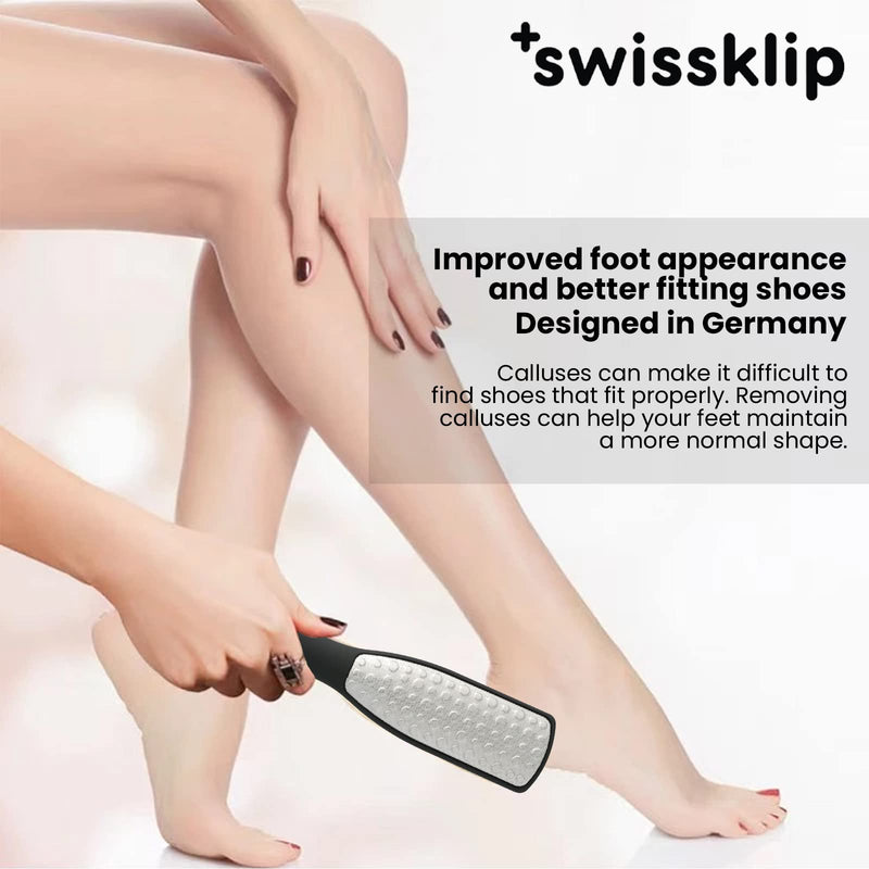 Swissker by Swissklip Foot File Callus Remover for Feet I A Perfect Heel Scraper for Cracked Heels I Luxurious Foot Scraper for Callus Removal and Dead Skin Remover for Feet (1 Pack) 1 Pack - BeesActive Australia