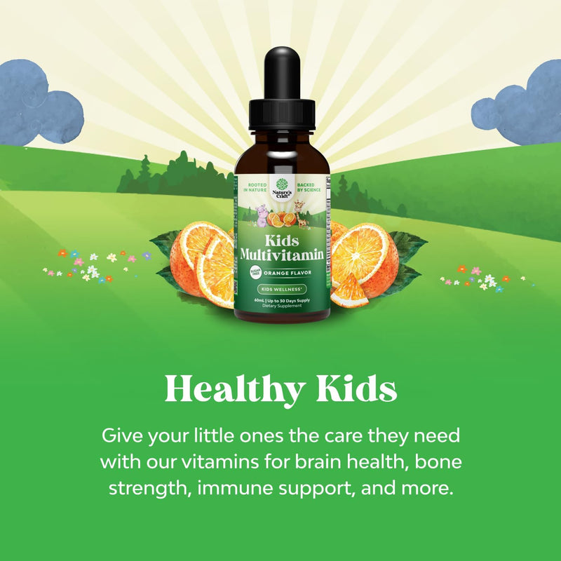 Natures Craft Liquid Multivitamin for Kids Immunity Support - Yummy Toddler Supplement with a C D3 E B6 and Vitamins of All Ages High Absorption 2Fl Oz (Pack of 1)