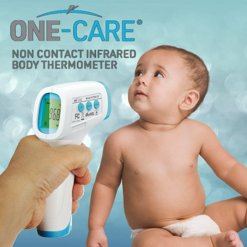 ONE-CARE Digital Infrared Thermometer HTD8813C - Non-Contact, Homedics Thermometer, High Accuracy, Fast Reading, Body & Room Temp, Newborn Baby to Adult, Fever Alarm, Large Display Pro