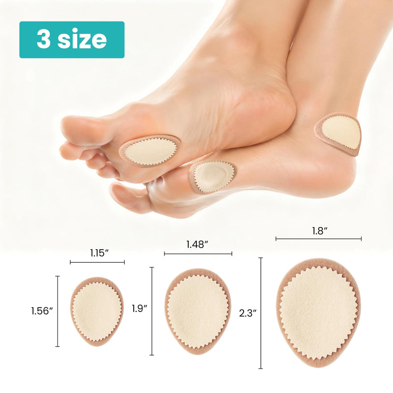 Corn Pads for Feet - 24 Count - Premium Felt Callus Cushions with Medical Adhesive - All-Day Pain Relief for Toes, Heels & Ball of Foot - Multi-Size, Beige Multi-size（Pack of 24）
