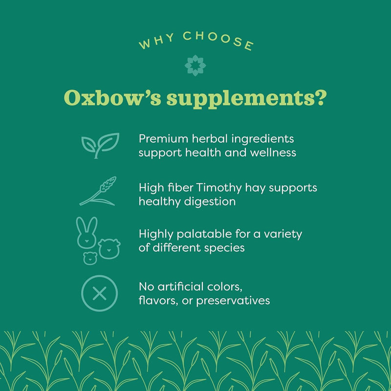 Oxbow Natural Science Joint Support Wafers for Small Animals, Glucosamine Supplement for Rabbits, Guinea Pigs & Chinchillas, Mobility Support, Timothy Hay Treats, Made in USA, 4.2 oz, (3 Pack)