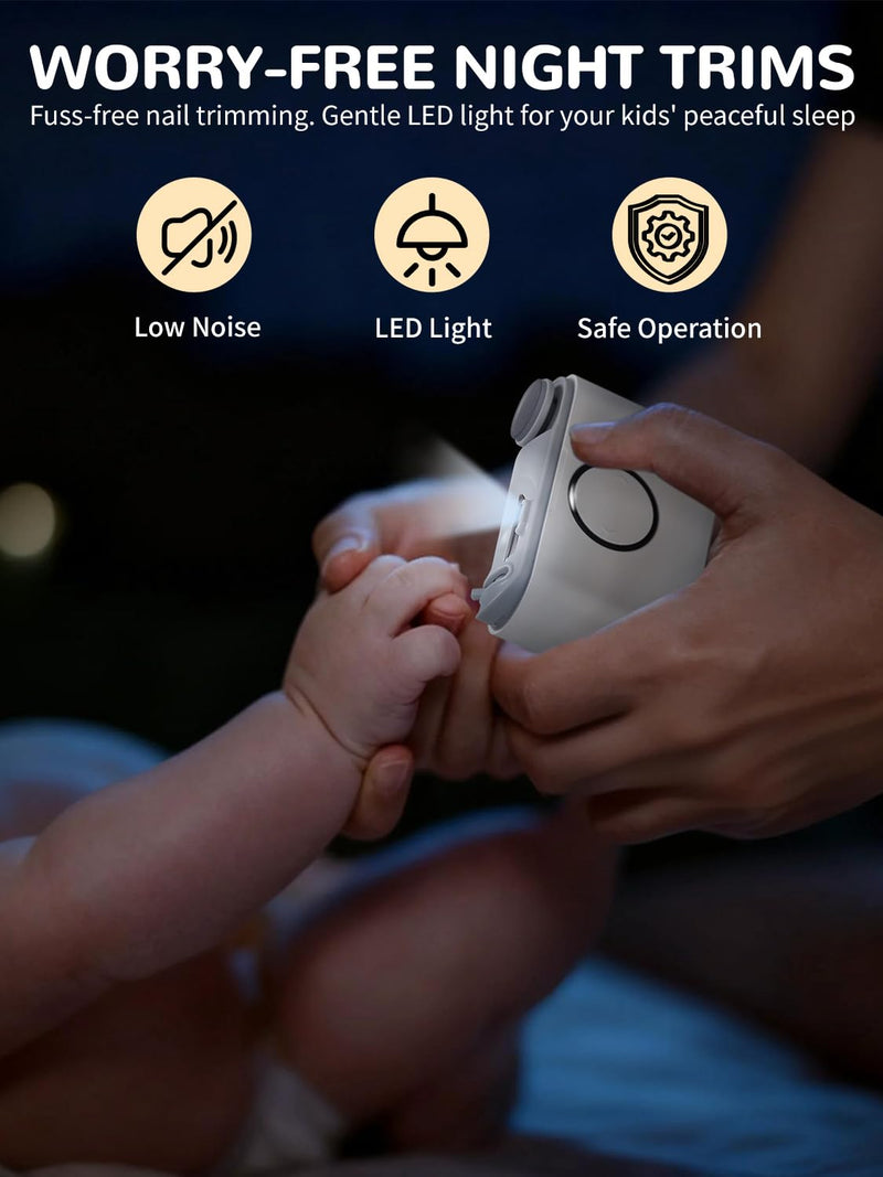 ONEDONE Electric Nail Clipper - 3-in-1 Rechargeable Baby Nail Trimmer Electric Nail File with Dual Blades 3 Speeds Fingernail Grinder Safe for Baby Women Seniors w/Ingrown Toenail Clippers - BeesActive Australia