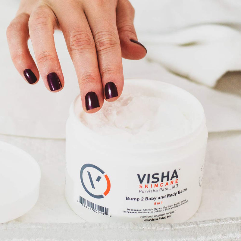 Visha Skincare Bump 2 Baby 5 in 1 Multitasking Body Balm, Soothes and Relieves Dry, Itchy Skin and Stretch Marks, Safe to Use During Pregnancy and Nursing and for Baby Massage 10 oz 10 Ounce (Pack of 1) - BeesActive Australia