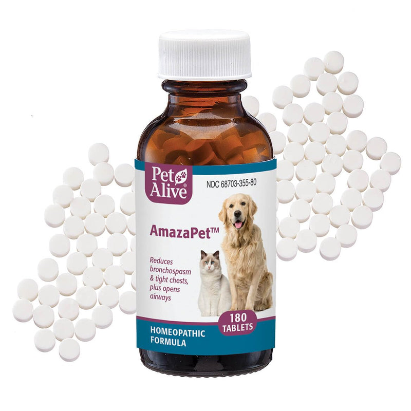 AmazaPet – Dog Cough & Respiratory Support Tablets – Supports Healthy Lung Function & Easy Breathing – Safe for Dogs & Cats – Comfort for Occasional Cough, Throat & Bronchial Wellness – 180 Tablets AmazaPet Tablets 1Pk