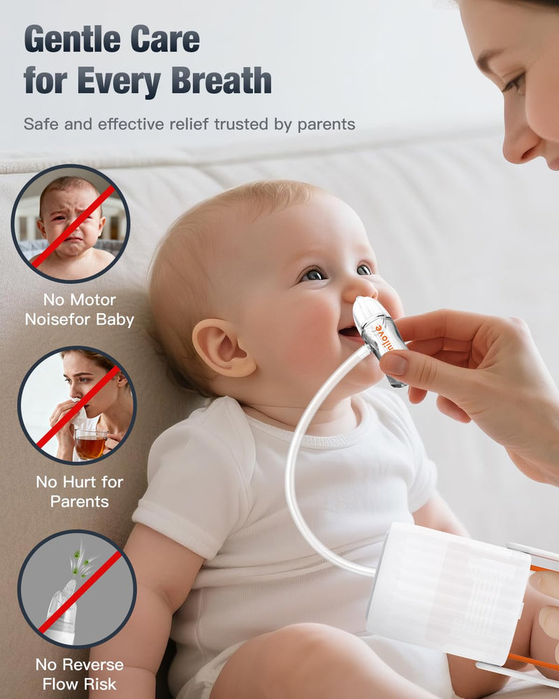 Baby Nasal Aspirator Manual Nose Sucker for Newborn & Infant, Manual Pump Silicone Snot Cleaner, Baby Registry Must Haves Newborn Essentials - BeesActive Australia