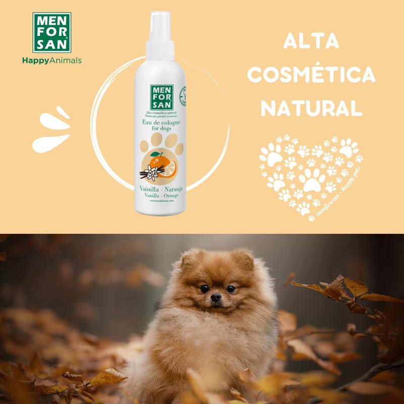MENFORSAN Cologne for dogs vanilla and orange 125ml, sweet, fruity and long-lasting aroma 125 ml (pack of 1) - BeesActive Australia