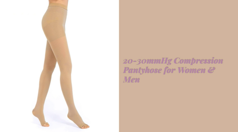 20-30mmHg Compression Pantyhose for Women & Men, Compression Stockings Medium Black-a