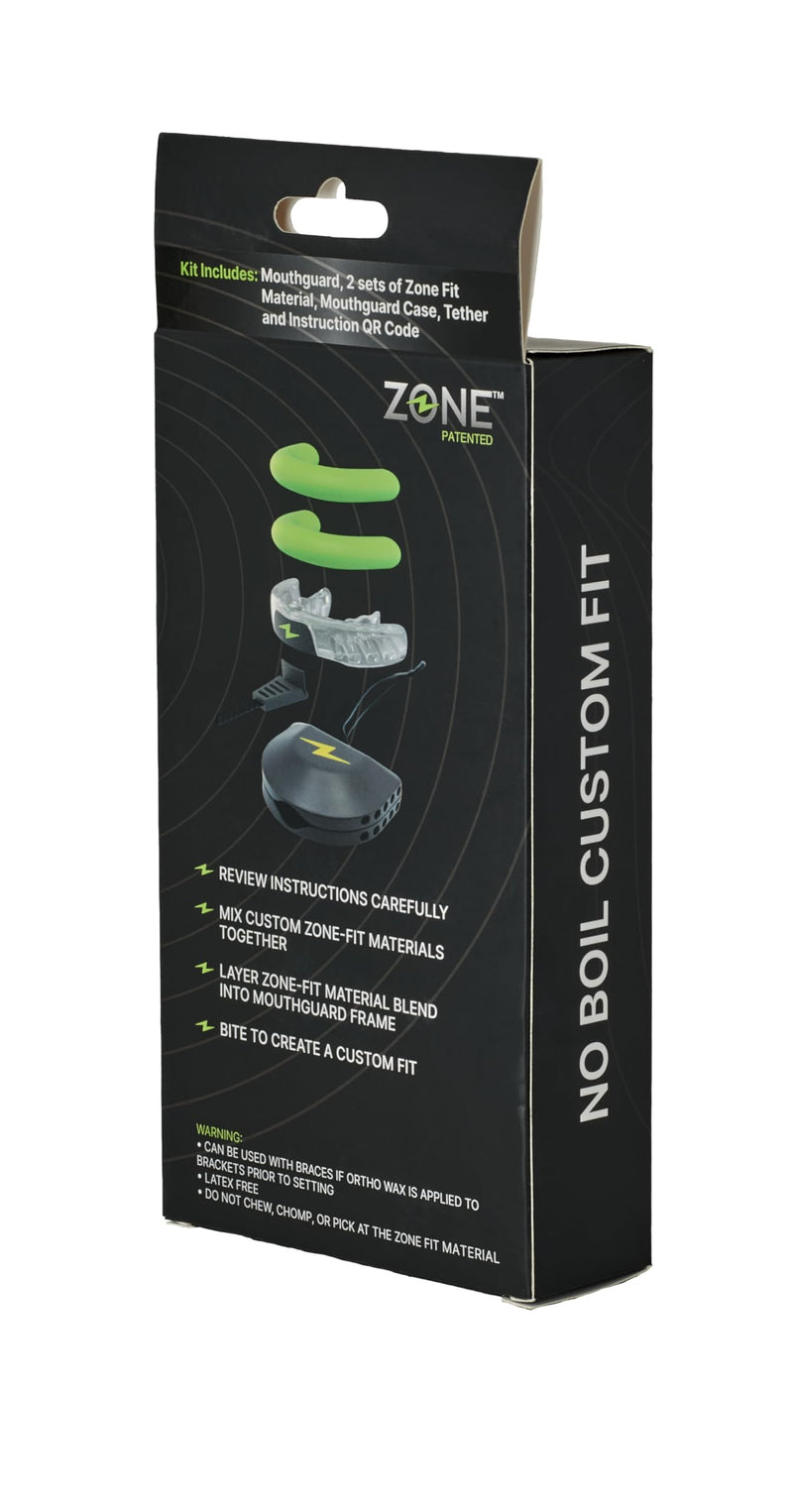 Zone Mouthguard Sports Mouth Piece Starter Kit - Custom-Fit Mouth Piece, Replacement Putty, & Carry Case. Custom fit in Minutes. M.O.R.A. Technology. No Boil, No Pain for Adults (Blue) Adult Blue