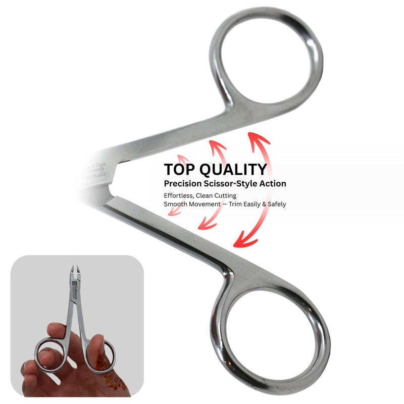 Macs Professional Cuticle Nipper – Surgical Stainless Steel, Precision Half-Jaw Blades, Ergonomic 4-Inch Cuticle Remover & Trimmer for Manicure & Pedicure - BeesActive Australia