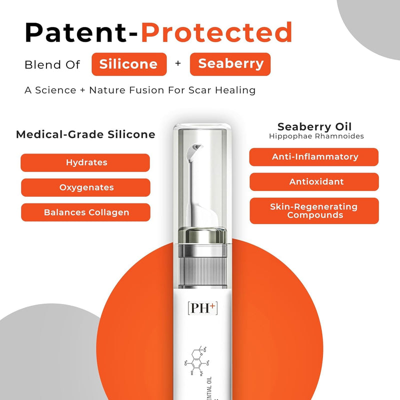 Silicone Scar Gel Cream for Old,New Scars, Keloids, C-Section, Burns, Acne, Surgical Treatment – Cosmetic Formula with Patented Silicone & Sea Berry Oil,Clinically Tested, Made in USA