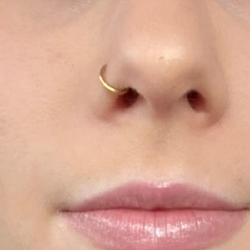QWALIT 2pack Nose Ring Piercing Kit - Gold Nose Piercing Gun Kit B2-2packs gun-gold - BeesActive Australia