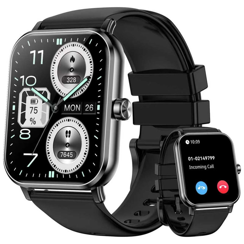 Smart Watch for Men Women, 1.85" HD Touch Screen Fitness Tracker (Answer/Make Call) 120+ Sport Modes, Heart Rate/Sleep Monitor/Pedometer/Calories, Fitness Watch for Android/iOS (Black) - BeesActive Australia