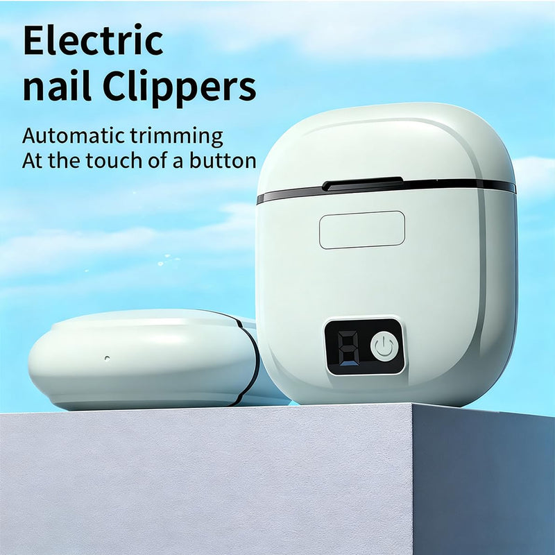 Electric Nail Clipper, 2026 Improved Nail Clippers Set, Includes an Automatic 2-in-1 Nail Clippers (with LED Light & Storage Box), an Oblique Nail Clippers, Ideal for All Your Nail Care Needs - Green