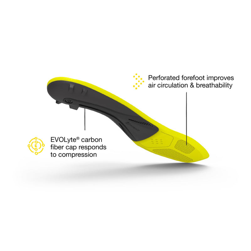 Superfeet Hockey Performance Insoles - Carbon Fiber Inserts for Hockey Skates - Professional Grade Skate 11 - 12 (Pack of 1) Blaze Yellow