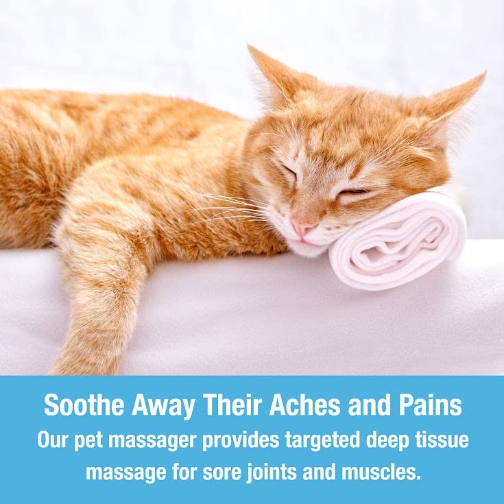 Tilcare Handheld Pet Massager for Dogs and Cats Electric Cat and Dog Massage Tool - Head and Back Scratcher for Relieving Tension, Tight Muscles and Stiffness with Four Rotating Massage Heads - BeesActive Australia