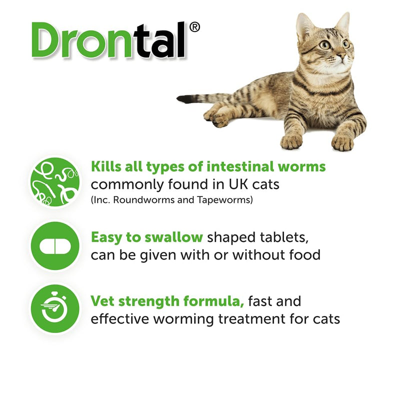 Drontal Wormer tablets for Small and Medium Cats (Under 4kg) x 1 Tablet
