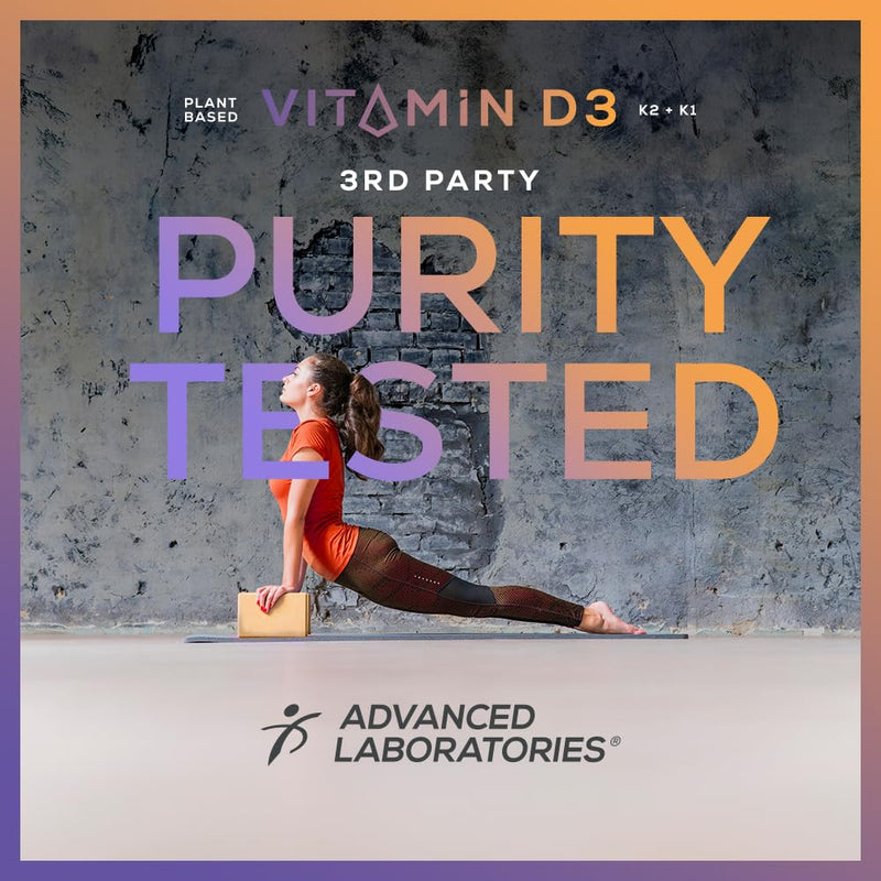 Wildcrafted Vegan Vitamin D3 10,000iu with K1 K2: Natural Plant Based D3 - Burp-Free Patented Coconut MCT Powder for Improved Absorption - Immune Support & Bone Structure (90 Servings) from Lichen