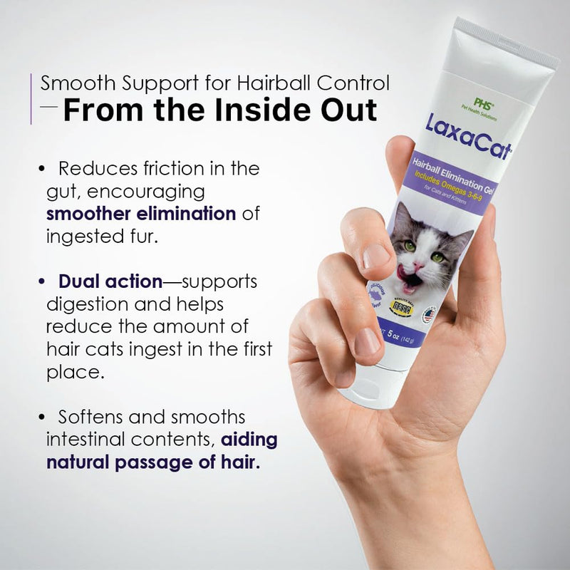 Hairball Gel for Cats - Gentle Hairball Remedy & Feline Digestive Support-Cat Hairball Paste for Constipation Relief, Hairball Control & Furball Treatment-Malt-Flavored Cat Laxative Gel, 5 oz