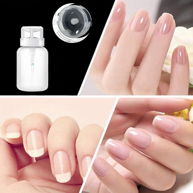 Ruier-tong Pump Dispenser Nail Pump Bottle 200ml Nail Cleaner Bottle Lotion Bottle Travel Lockable Empty Bottle Empty Container Gel Cleaner Gel Remover Nail Care Cosmetic Refill Container (1 Piece, White) - BeesActive Australia