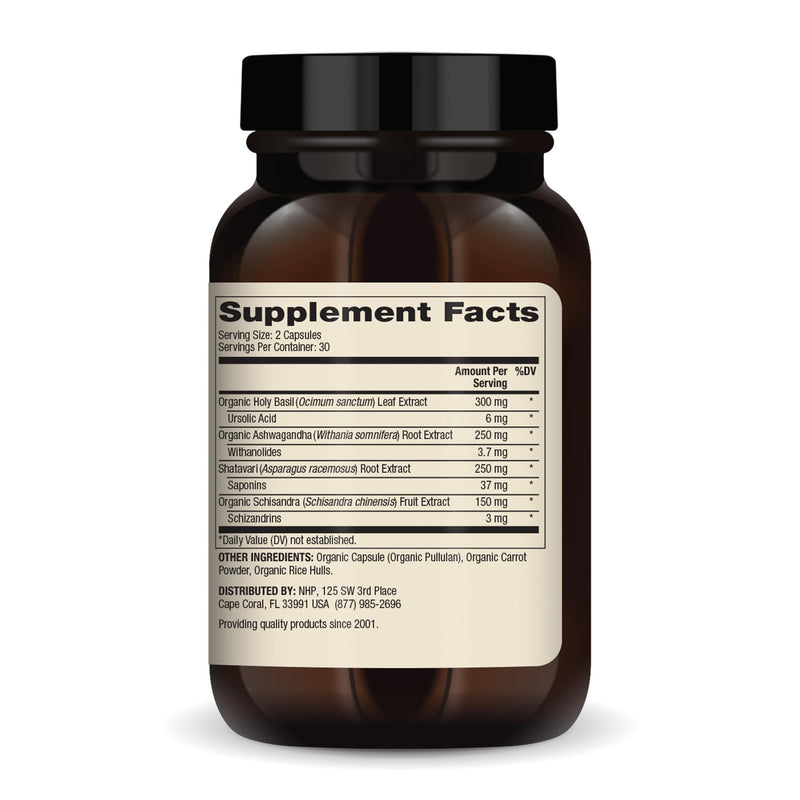 Dr. Mercola Herbal Adrenal Support, 60 Capsules (30 Servings) | Supports Energy and Hormonal Balance, Organic Ashwagandha and Holy Basil, Adaptogen Complex, Gluten-Free 60 Count (Pack of 1)