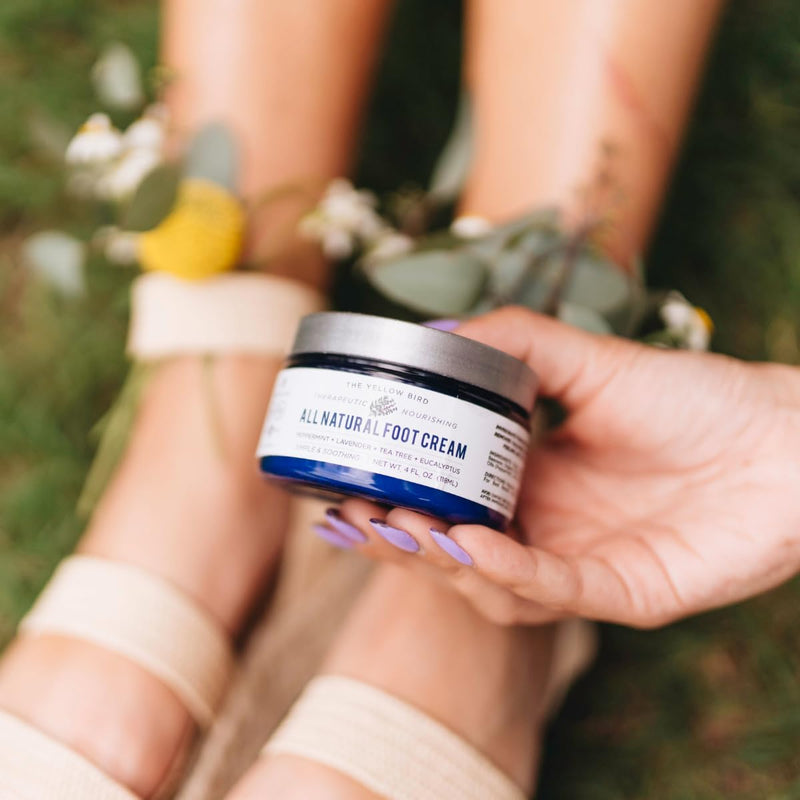 All Natural Foot Cream for Dry Cracked Feet & Heels – USA Made Callus Repair Balm with Organic Ingredients – Moisturizing Athlete’s Foot Relief with Peppermint, Tea Tree, Lavender, & Eucalyptus 4 FL Oz (Pack of 1)