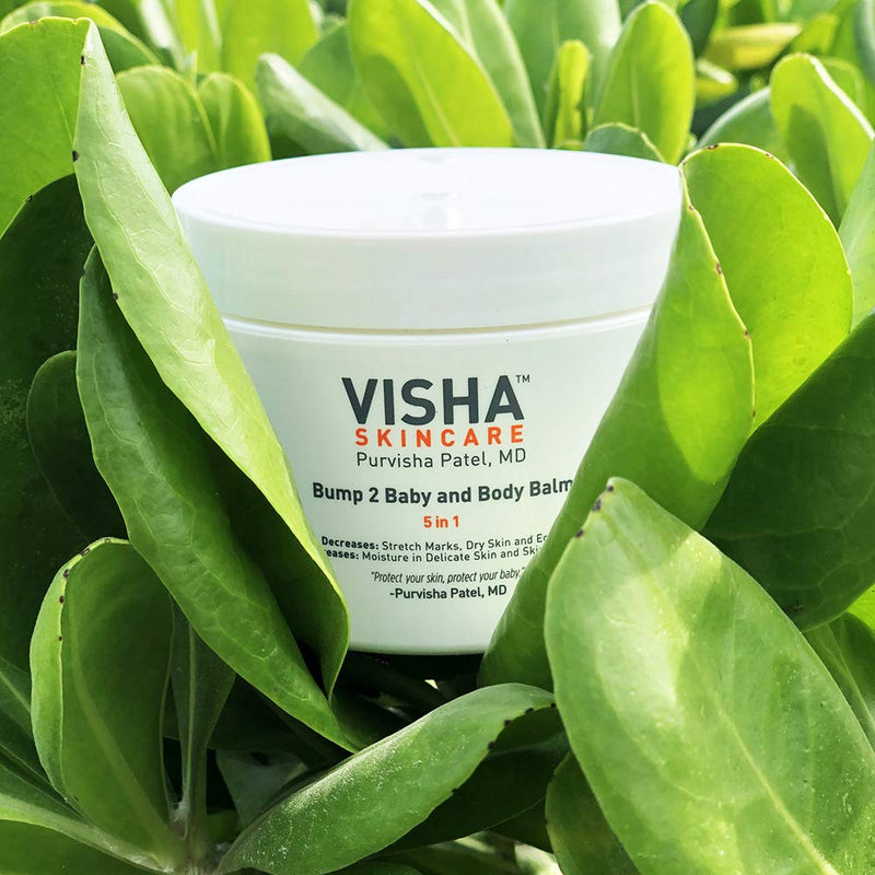 Visha Skincare Bump 2 Baby 5 in 1 Multitasking Body Balm, Soothes and Relieves Dry, Itchy Skin and Stretch Marks, Safe to Use During Pregnancy and Nursing and for Baby Massage 10 oz 10 Ounce (Pack of 1) - BeesActive Australia