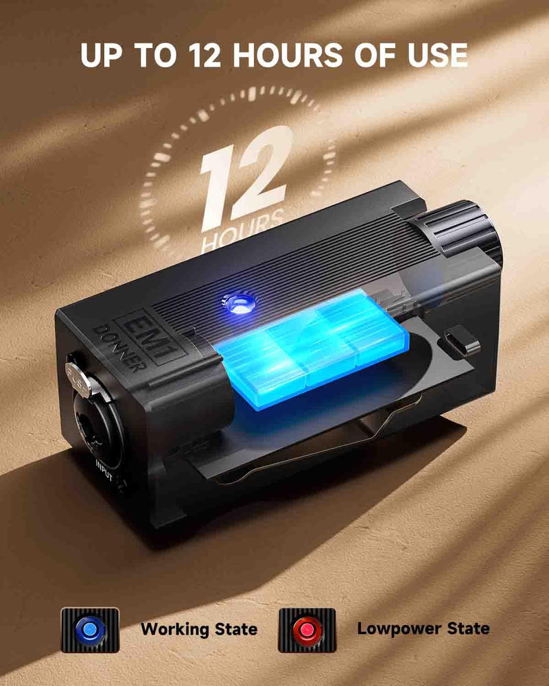 Donner EM1 Portable Analog Headphone Amplifier, Rechargeable in-Ear On-Ear Monitor Amplifier Stereo Headset Earphone Amp, with Volume Control, Audio Booster, XLR, TRS Input, 3.5mm Output Jack, Black