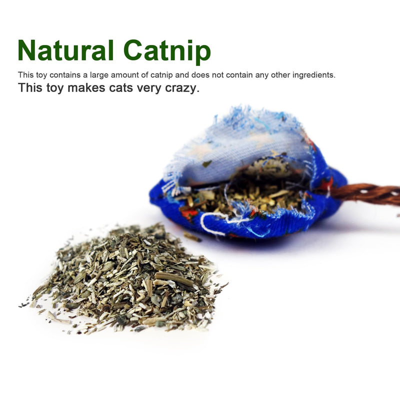 Catnip Toy with Natural Feather Bell and Sisal Rope for Indoor Cat Kitten,Cat Chew Toy. (Green) Green - BeesActive Australia