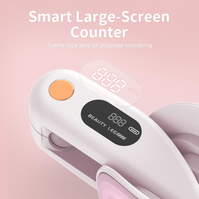 Thigh Trainer Kegel Exerciser 15-35lbs Adjustable Resistance, Pelvic Floor Trainer, Kegel Trainer for Postpartum Rehabilitation, Trimmer Inner Thigh, Thigh Toner Workout Pink