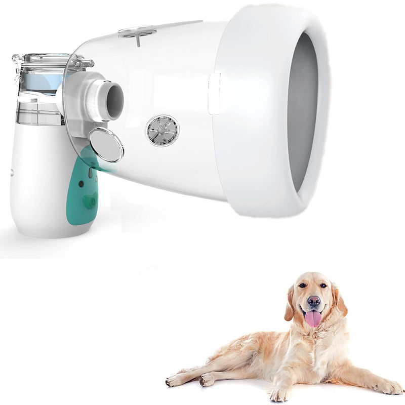 Portable Dog Inhaler with Large Dog Mask, Low Noise, Strong and Weak Modes for Large Dogs, Green L Size