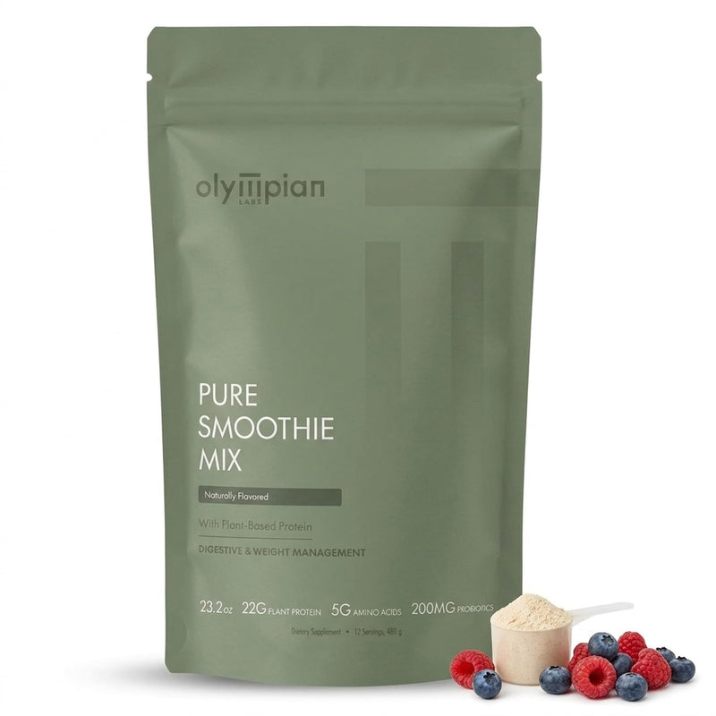 Olympian Labs Pure Smoothie Mix, Pea Protein Powder Plus Probiotics, Vitamins, Minerals, CLA, & Flax Seed.