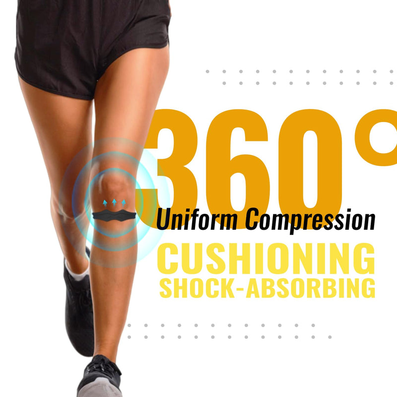 Fit Geno Knee Strap Patella Support: Knee Band for Patellar Tendon Pain Relief - Knee Brace for Tendonitis Jumpers Running Sports Basketball Men Women 2 Packs (Black) Black - BeesActive Australia