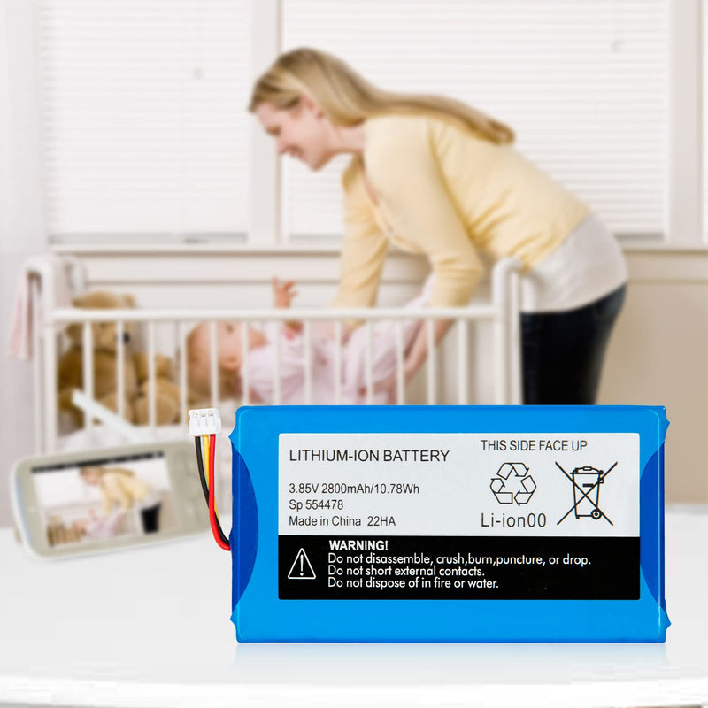 Replacement for Infant Optics DXR-8 Pro Battery Sp 554478 3.85V 2800mAh Lithium Ion Battery (Not Compatible with DXR-8 Baby Monitor) - BeesActive Australia