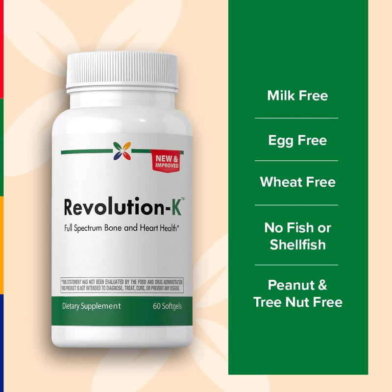 Stop Aging Now - Revolution-K Supplement - with Vitamin A, D, & K - 60 Softgels